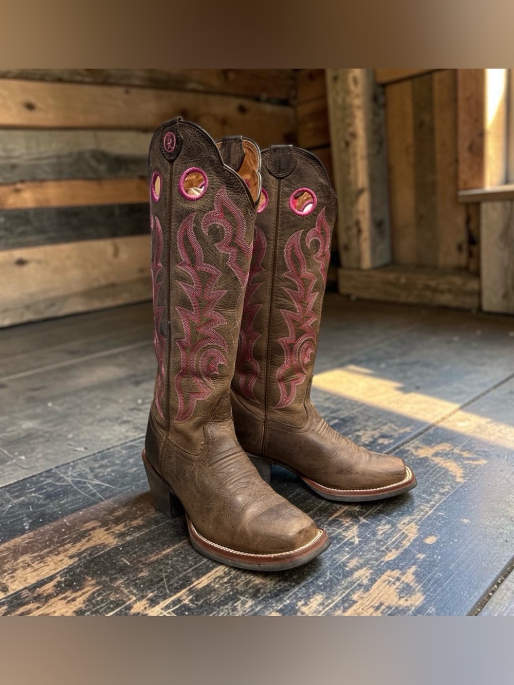 TONY LAMA BUCKAROO 3R TALL KNEE HIGH BROWN COWGIRL COWBOY WESTERN BOOTS SZ 6.5
